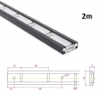 Stäbchenzurrschiene 2m,  Aluminium-Sonderlegierung für Einbau 