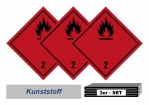 Grosszettel-Set 250x250 Kunststoff - Gefahrgutklasse 2.1 