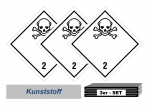 Grosszettel-Set 250x250 Kunststoff - Gefahrgutklasse 2.3 