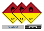 Grosszettel-Set 250x250 Kunststoff - Gefahrgutklasse 5.2 