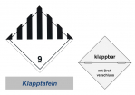 Grosszettel 250x250, horizontal klappbar, Gefahrgutklasse 9 
