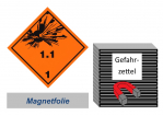 Gefahrzettel 100x100 magnetisch - Gefahrgutklasse 1.1 