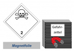 Gefahrzettel 100x100 magnetisch - Gefahrgutklasse 2.3 