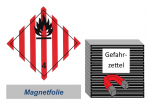 Gefahrzettel 100x100 magnetisch - Gefahrgutklasse 4.1 