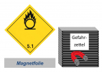 Gefahrzettel 100x100 magnetisch - Gefahrgutklasse 5.1 