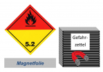 Gefahrzettel 100x100 magnetisch - Gefahrgutklasse 5.2 