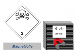 Grosszettel 250x250 magnetisch - Gefahrgutklasse 2.3 