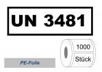 UN-Nummernaufkleber "UN 3481" PE-Folie 