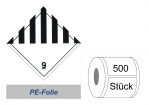 Gefahrzettel 100x100 PE-Folie - Gefahrgutklasse 9 