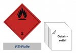 Gefahrzettel 100x100 PE-Folie - Gefahrgutklasse 2.1 