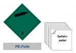 Gefahrzettel 100x100 PE-Folie - Gefahrgutklasse 2.2 