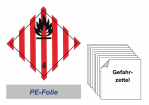 Gefahrzettel 100x100 PE-Folie - Gefahrgutklasse 4.1 