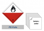 Gefahrzettel 100x100 PE-Folie - Gefahrgutklasse 4.2 