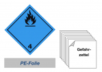 Gefahrzettel 100x100 PE-Folie - Gefahrgutklasse 4.3 