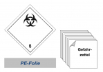 Gefahrzettel 100x100 PE-Folie - Gefahrgutklasse 6.2 