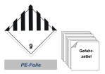 Gefahrzettel 100x100 PE-Folie - Gefahrgutklasse 9 