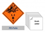 Grosszettel 250x250 PE-Folie - Gefahrgutklasse 1.1 B 