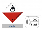 Gefahrzettel 100x100 Papier - Gefahrgutklasse 4.2 