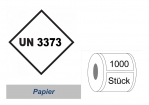 Gefahrzettel 100x100 Papier - Gefahrgutklasse 6.2 UN3373 