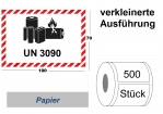 Label UN 3090 "Lithium-Metall-Batterien" klein 