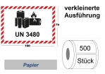 Label UN 3480 "Lithium-Ionen-Batterien" klein 