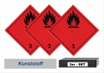 Grosszettel-Set 250x250 Kunststoff - Gefahrgutklasse 3 