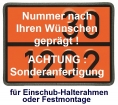 Einschub-Warntafel, Prägung nach Wunsch, mit Kantenschutz 