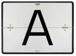 A-Warntafel, horizontal klappbar, Drehwirbel oben 