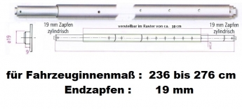 Teleskop-Sperrbalken 19mm / 236-276 