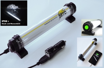 LED-Akku-Stableuchte mit Powerbank 