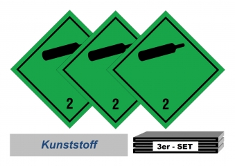 Grosszettel-Set 250x250 Kunststoff - Gefahrgutklasse 2.2 
