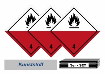 Grosszettel-Set 250x250 Kunststoff - Gefahrgutklasse 4.2 