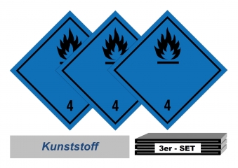 Grosszettel-Set 250x250 Kunststoff - Gefahrgutklasse 4.3 