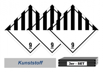 Grosszettel-Set 250x250 Kunststoff - Gefahrgutklasse 9 