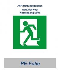 ASR Rettungsweg-Schild, 200 x 200 mm "links" 