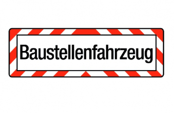 Hinweisschild "Baustellenfahrzeug" Kunststoff 