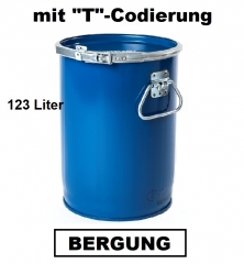 Bergungsfaß 123 Liter mit Spannring-Rillendeckel 