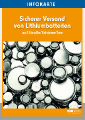 Infokarte "Sicherer Versand von Lithiumbatterien" 