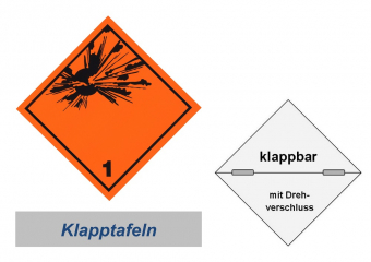 Grosszettel 250x250 horizontal klappbar, Gefahrgutklasse 1 