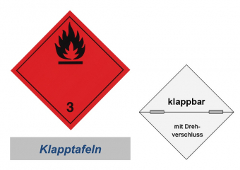 Grosszettel 250x250 horizontal klappbar, Gefahrgutklasse 3 