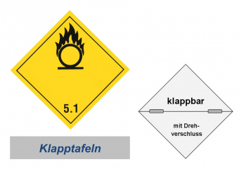 Grosszettel 250x250 horizontal klappbar, Gefahrgutklasse 5.1 