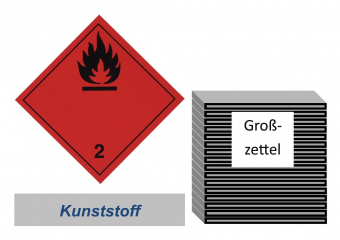Grosszettel 250x250 Kunststoff - Gefahrgutklasse 2.1 