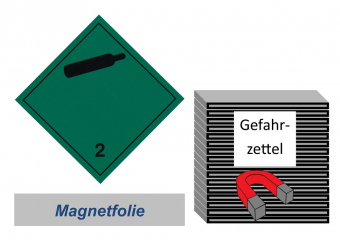 Gefahrzettel 100x100 magnetisch - Gefahrgutklasse 2.2 