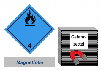 Gefahrzettel 100x100 magnetisch - Gefahrgutklasse 4.3 