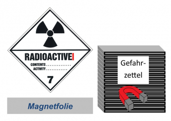 Gefahrzettel 100x100 magnetisch - Gefahrgutklasse 7A 