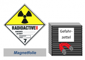 Gefahrzettel 100x100 magnetisch - Gefahrgutklasse 7B 