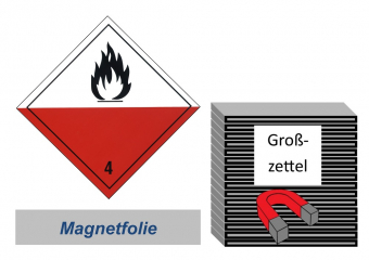 Grosszettel 250x250 magnetisch - Gefahrgutklasse 4.2 