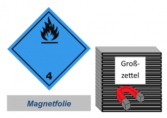Grosszettel 250x250 magnetisch - Gefahrgutklasse 4.3 