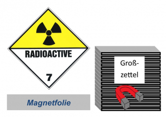 Grosszettel 250x250 magnetisch - Gefahrgutklasse 7(D) 