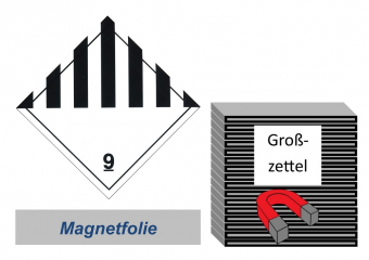 Grosszettel 250x250 magnetisch - Gefahrgutklasse 9 